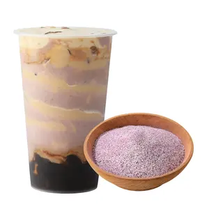 Huasang 1kg 핫 세일 유기농 타로 우유 차 거품 차 분말 음료 스무디 아이스크림 타로 퓨레 페이스트 재료