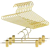 Lindon Luxe Draad Hangers Duurzaam Zware Goud Kleerhangers Set Golden Metalen Hanger Met Clips
