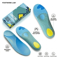 Semelles orthopédiques de soutien de la voûte plantaire avec plaque en PU/Nylon, gel Poron et tissu imprimé – Légères, antichoc, confortables pour la marche