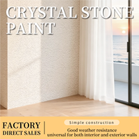 Peinture artistique élégante à base de pierre de cristal, texture appliquée au doigt, faible teneur en COV, inodore, non toxique, pour mur d'accent de chambre et bureau