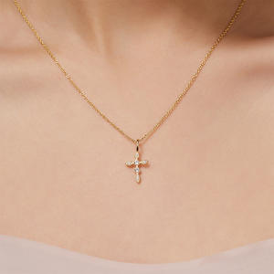 Fashion Best Selling Diamond <b>Cross</b> Pendant <b>Necklace</b> Round Brilliant Cut Moissanite DColor 925 Sterling <b>Silver</b> <b>Necklace</b> Wholesale - Product Image 3