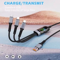 Cable de Carga Superrápida de Alta Calidad de 100 W, 3 en 1, Cable USB a Tipo C a Micro, Cable de Datos para Teléfono Móvil USB 3 en 1, Ligero y Rápido