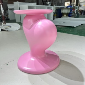 Mesa de Café Criativa em Fibra de Vidro em Forma de Coração, Mobiliário Moderno para Sala de Estar, Personalizável em Cores, com Armazenamento - Product Image 3