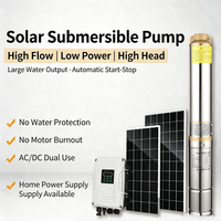 Pompe submersible solaire hors réseau à haute pression en acier inoxydable pour puits forés, multi-étages, pour les villages montagneux