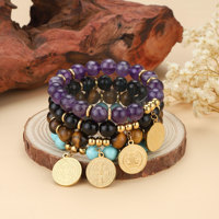 Bracelet en perles de pierre naturelle en gros, bracelet de guérison en cristal tendance, idéal pour le port quotidien