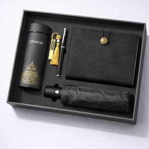 Custom Logo Promotional Business Gift <b>Set</b> UV Printed PU Leather <b>Notebook</b> Pen Thermal Tumbler & Umbrella for Graduation Christmas - Product Image 1