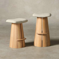 Tabourets de bar et de comptoir en bois massif de style nordique, avec assise ergonomique, pour cuisine, en vente