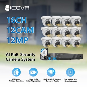 Système de caméra NVR POE 4K 16 canaux 4COVR, surveillance CCTV, 12 pièces, 12MP Ultra HD 6K, détection de visage par IA, vision nocturne couleur - Product Image 2