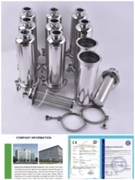 Boîtier de filtre à eau sanitaire en acier inoxydable S316L, 4,5 pouces, Ra<0,6, poli miroir, pour l'industrie pharmaceutique