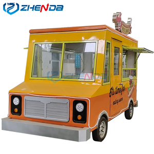 Zhenda Brand Customized Red Motor Mobile Food Booth Shopping Mall Stall Pizza Hot Dog Food Trolley - Product Image 6