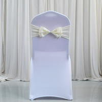 Décoration de chaise en satin élastique double couche de style minimaliste moderne pour mariage, événement, hôtel