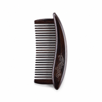 Peigne en bois d'ibériol africain en gros avec incrustation de fil de cuivre, peigne de poche en bois fait main pour salon, voyage, coffrets cadeaux de toilettage