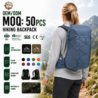 Sac à dos de randonnée polyvalent OEM ODM en nylon Ripstop 44L, couleur personnalisée, résistant aux déchirures