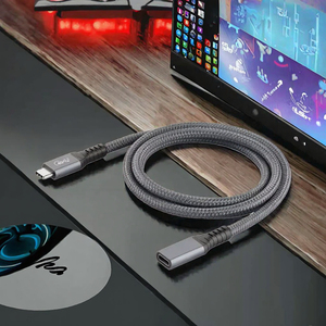 Cable de Extensión USB4 5A Tipo C Macho a Hembra, 40 Gbps, 8K 60 Hz, PD100W, Thunderbolt 3/4, 0.8 m, Contactos Chapados en Oro, para Monitor - Product Image 3