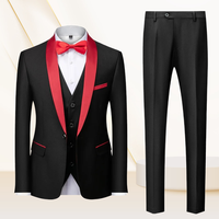 Ensemble de smoking 3 pièces élégant et respirant pour homme, coupe ajustée, simple boutonnage, personnalisable en gros, idéal pour mariage et soirée