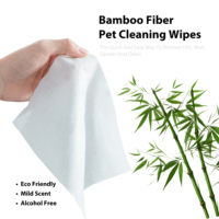 Lingettes pour animaux de compagnie en fibre de bambou pour nettoyer les pattes après la promenade et les pattes boueuses Hypoallergéniques Sans parfum Biodégradables Aloe vera et vitamine E