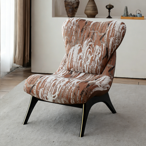 เก้าอี้พักผ่อนดีไซน์หรูหราทันสมัย หุ้มเบาะแบบ Wingback ลายโดดเด่น <span class=keywords><strong>ขา</strong></span>โลหะ - Product Image 1