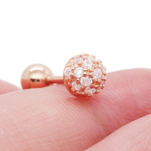 Più Gemme Zircone Cubico Sfera <span class=keywords><strong>Helix</strong></span> In Avanti Cartilagine Orecchino Piercing <span class=keywords><strong>argento</strong></span> - Product Image 4