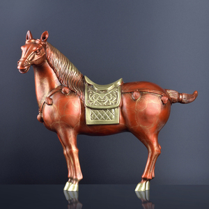 Estatua de bronce de latón de tamaño pequeño para decoración de interiores, escultura de caballo de escritorio chino de Tany Dynasty - Product Image 6
