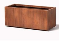 Corten Pot bunga baja Pot vertikal besar Corten Steel Taman tepi bulat penanam baja Corten