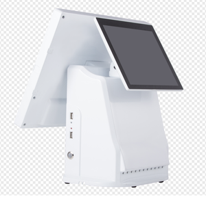 All-in-One Trắng hệ thống <span class=keywords><strong>POS</strong></span> màn hình cảm ứng kép <span class=keywords><strong>POS</strong></span> thiết bị đầu cuối với ngăn kéo tiền mặt, máy in hóa đơn, máy quét mã vạch cho siêu thị - Product Image 2