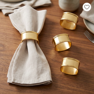 Anneau de serviette en métal doré fait main, porte-serviettes rond, décoration de table élégante pour mariage, fête, dîner, en provenance d'Inde. - Product Image 1