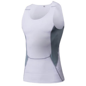 맞춤 로고 피트니스 보디빌딩 O넥 운동 압박 스포츠 머슬 민소매 티셔츠 남성용 탱크탑 (헬스장용) - Product Image 5