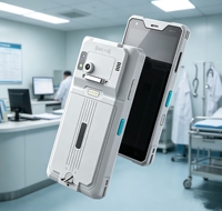 Terminaux portables PDA de 5,5 pouces en matériaux antibactériens avec lecteur de codes-barres 2D NFC pour la collecte de données en milieu hospitalier et commercial