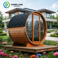 Grande maison modulaire avec sauna et espace de détente, sauna extérieur, maison capsule avec sauna