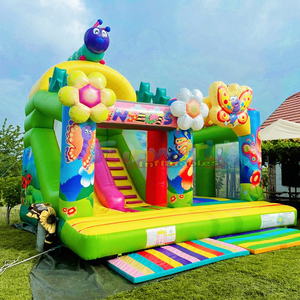 Castillo inflable comercial con tobogán para niños, castillo hinchable con diseño de insectos. - Product Image 1