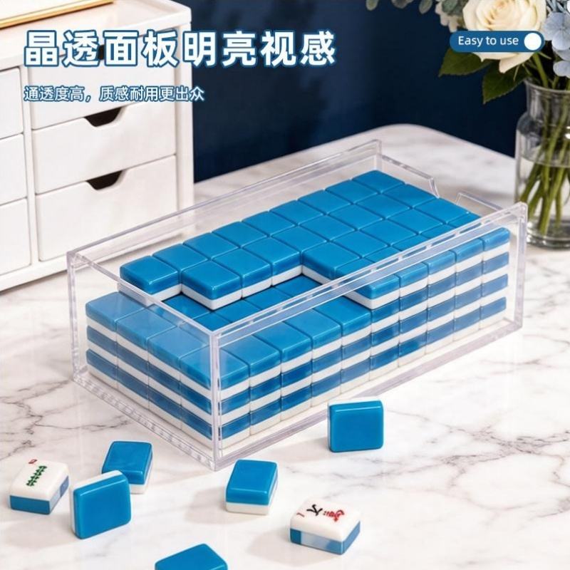 Clear Acrylic Mahjong Tile Case with Slide Lid for American Mahjong Set ...