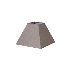 Pantalla de lámpara piramidal E27, lino gris, 30x13x22 cm, ideal para decorar y dar luz suave a ambientes modernos. - Product Image 1
