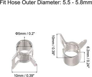 Collier de serrage à ressort de type bande de 5 mm pour tuyau de carburant/silicone, collier de serrage à basse <span class=keywords><strong>pression</strong></span> pour tuyau d'air - Product Image 5