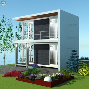 บ้านคอนเทนเนอร์หรู 2 ชั้นยอดนิยมสำหรับอยู่อาศัย บ้านคอนเทนเนอร์แบบลอฟท์พร้อมเฟอร์นิเจอร์ครบครันและบันได - Product Image 2