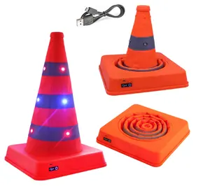 Hot Selling Traffic Cones With 300D Waterproof Oxford Fabric Led Collapsible Road Cone For Outdoor Safety