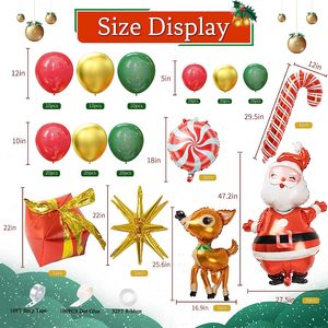Wholesale Classic Christmas Latex <b>Balloon</b> <b>Arch</b> Set Green Red Santa Reindeer Candy Home Xmas Scene Layout Supplies - Product Image 5