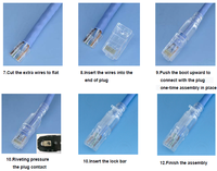 Nuevo diseño de fábrica, precio al por mayor, enchufe Modular sin blindaje de 5 piezas, conector Ethernet RJ45 8P8C CAT6A