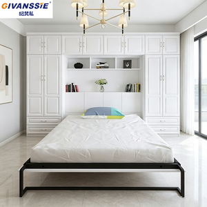 Modern Gömme Panel Melamin Yer Tasarruflu Katlanabilir Demir Takviyeli Modüler Tasarım Dönüştürülebilir Çelik Çerçeve Yapılı Murphy Yatak - Product Image 6