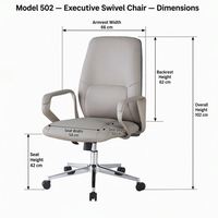 Chaise de bureau pivotante de direction moderne en cuir PU, réglable en hauteur, dossier moyen, vente en gros