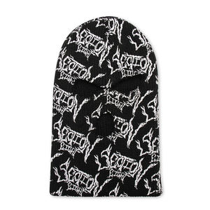 Pasamontañas de punto jacquard unisex, cortavientos y cálido, con 1 o 3 orificios, negro, para ciclismo, esquí, uso diario y fiestas - Product Image 5