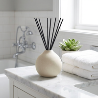 Diffuseur de parfum en céramique beige mat minimaliste de luxe, pot en porcelaine pour aromathérapie, décoration intérieure et cadeaux de mariage