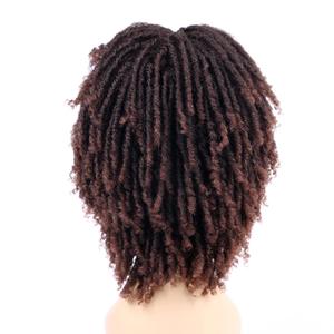 Offre Spéciale <span class=keywords><strong>Court</strong></span> Brun Doux Perruques Synthétiques Pour Les Femmes Noires Haute Température Dreadlock Cheveux Tressage Crochet Torsion Fiber Perruque de Cheveux - Product Image 6