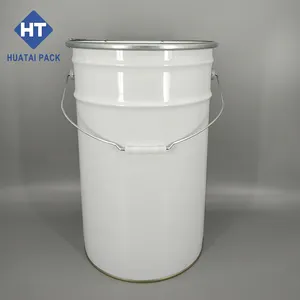 Printed 5 Gallon Metal Paint Pail Chemical 20 Liters Metal Buckets UN Approved 20ltr Steel Bucket With Lock Ring Lid