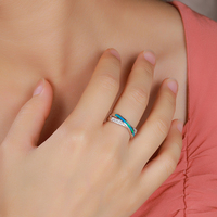 Bague unique XYOP en argent sterling 925 avec opale, détails de laiton maîtrisés, artisanat complexe, style original, ambiance haut de gamme