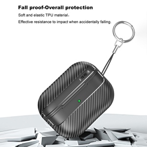 Funda Protectora de Fibra de Carbono para Auriculares <span class=keywords><strong>Airpods</strong></span> Pro <span class=keywords><strong>3</strong></span> / Pro 2 / Pro / 4 <span class=keywords><strong>ANC</strong></span> y 4 <span class=keywords><strong>3</strong></span> 1 2, Cubierta Resistente de TPU y PC con Gancho - Product Image 5