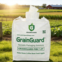 Sac de stockage hermétique FIBC 1500 kg pour céréales organiques, anti-humidité, étanche à l'air, sans fumigation chimique nécessaire
