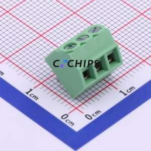 DG381S-3.5-03P-14-00A(H) Screw Terminal Block Through hole Component (THT),P=3.5mm Connector 1x3P 3.5mm Green Through Hole - Product Image 1