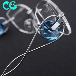 Optik gözlük çerçevesiz titanyum işık gözlükler moda gözlük çerçeve kadınlar için gözlük 2021