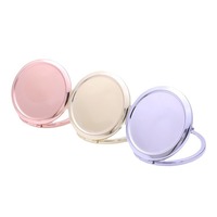 Miroir de maquillage portable HD pliable rectangulaire double face en métal mignon à faire soi-même – Vente en gros