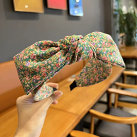 Serre-têtes coréens mignons et tendance en gros, avec nœud large, motif floral, multicolores